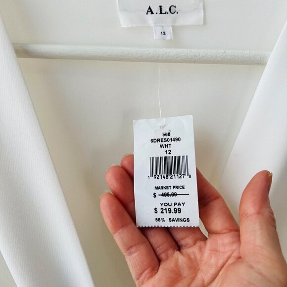 A.L.C Zoey long sleeves dress, white, size 12 - Picture 6 of 12